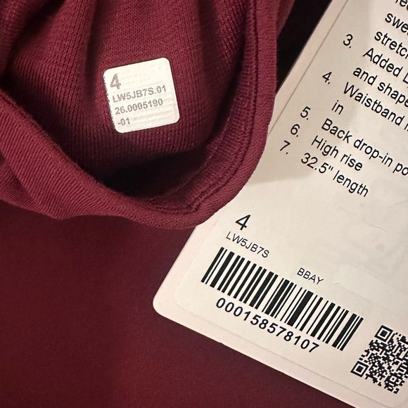 NWT 4 LULULEMON Groove No Line HR Flare Pant Burgundy Bay Heart Cutout 32.5” - Picture 11 of 11